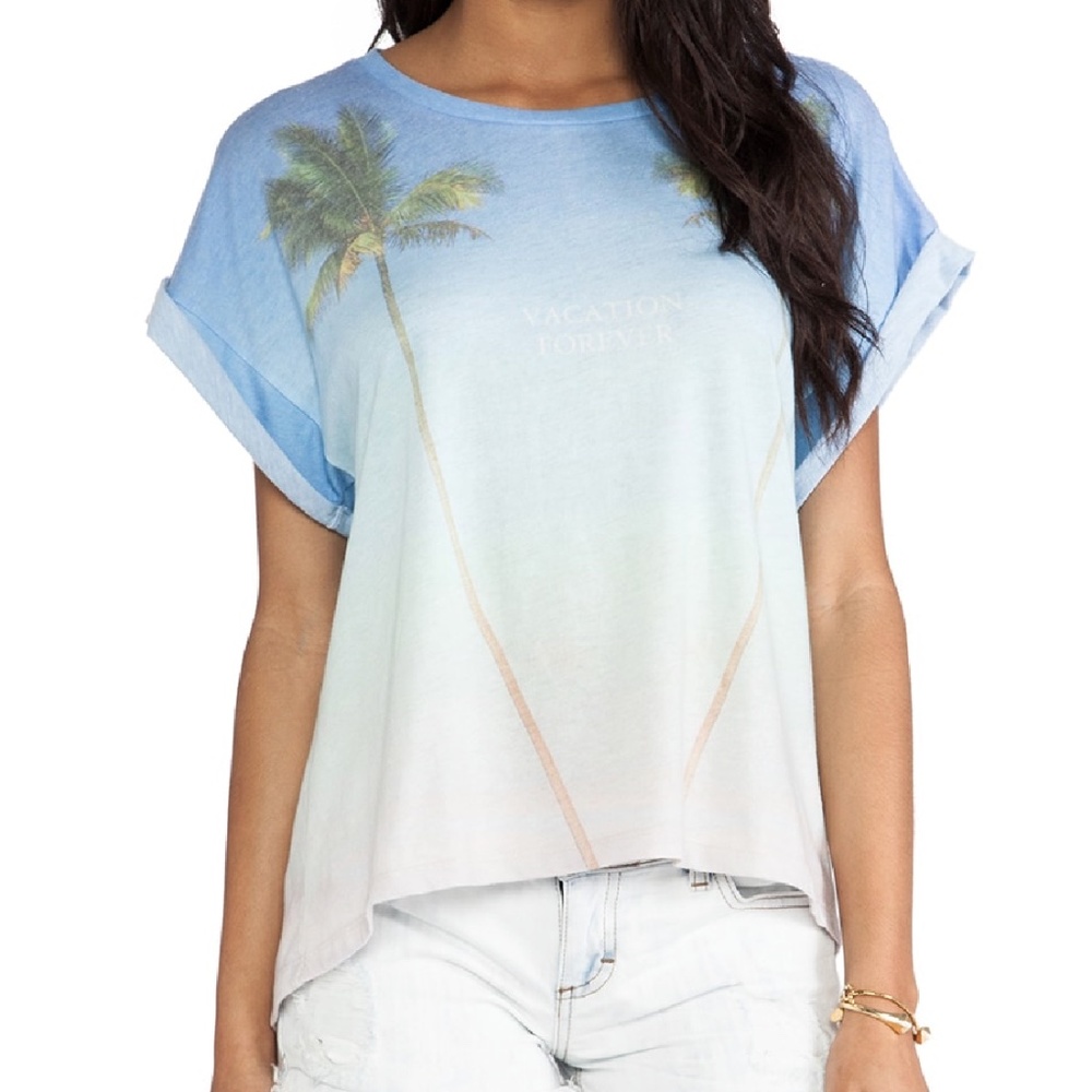Wildfox Couture Vacation Forever Boy Tee in Blue/Green